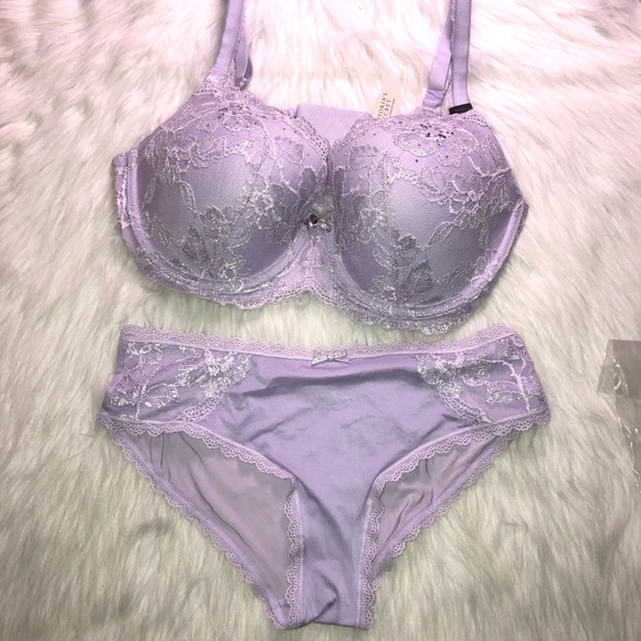 Victoria's Secret Other - Victoria’s Secret”Body by Victoria”Lined Demi Purple Bling Bra,Size-36DD/Panty-M